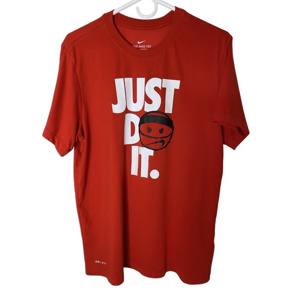 Nike Other - Nike Just Do It Tee Mens M Red Black White Swoosh Basketball Graphic T-Shirt